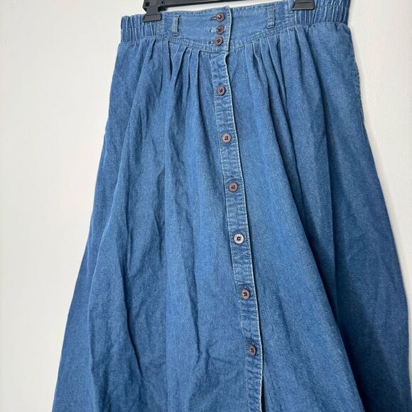 Vintage koret Denim Button-Front Skirt - Picture 3 of 6